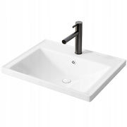 LAVABO IN CERAMICA BIANCO DA INCASSO NEL PIANO DI LAVORO RETTANGOLARE 52 x 41 CM