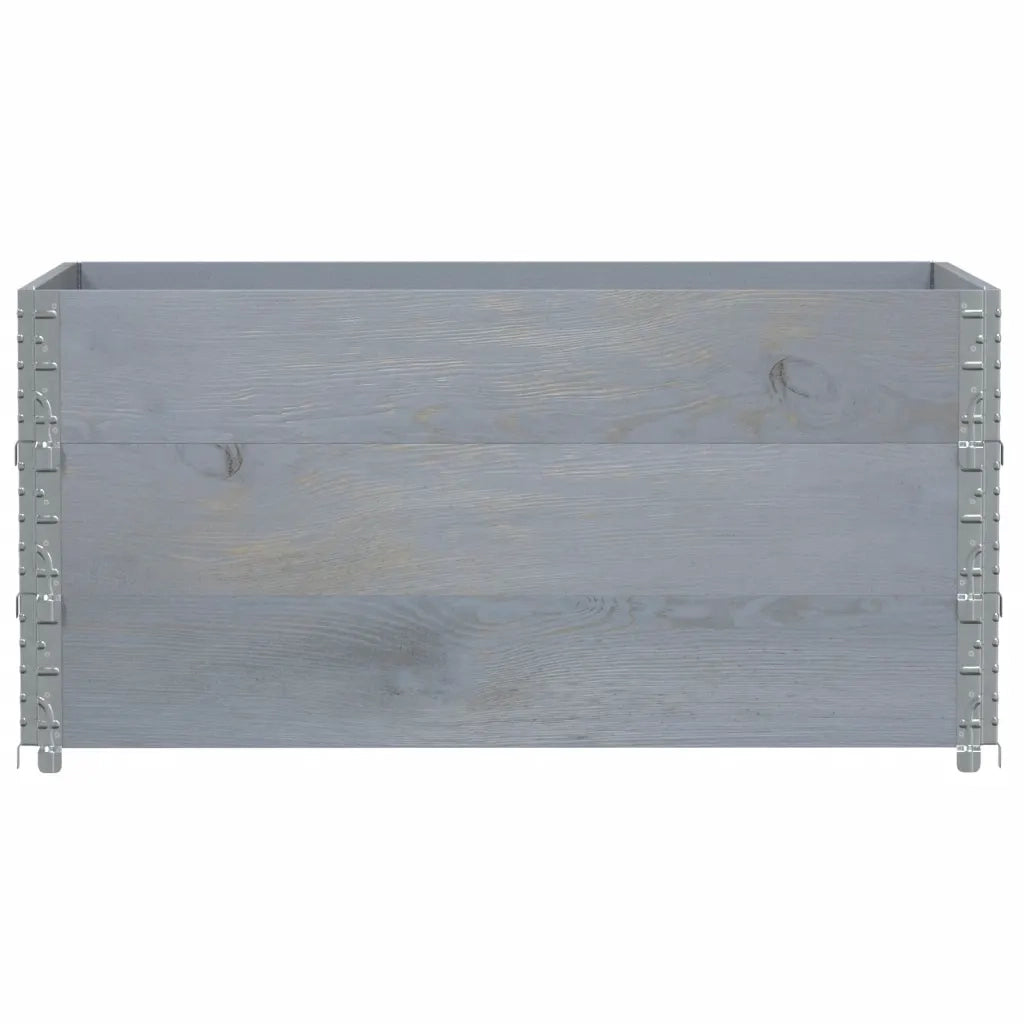 vidaXL Paretali per Pallet 3pz Grigi 120x80cm Legno Massello di Pino
