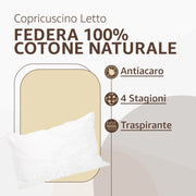 Federe Copricuscino Letto con Cerniera e Tessuto Damascato Pacco da: 4