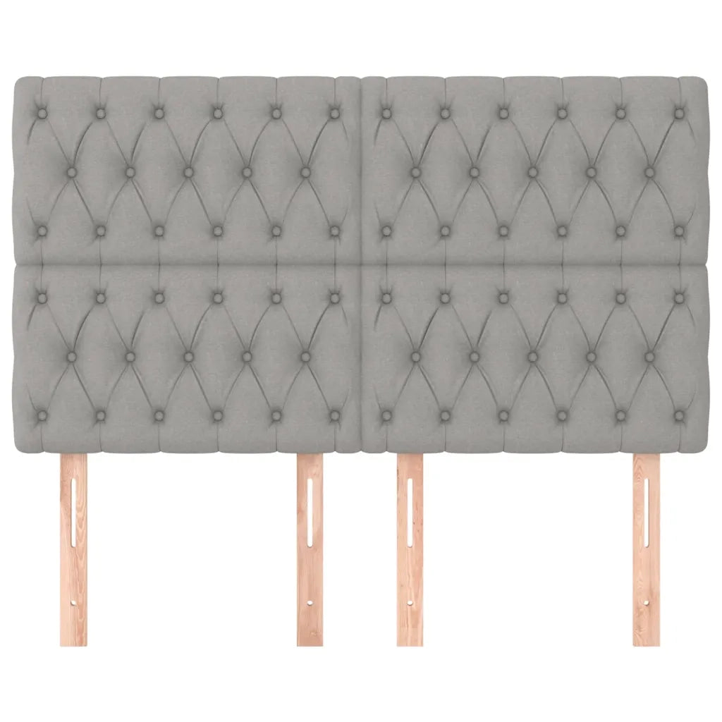 Testiera-Testata Decorativa Grigio Chiaro 144x7x118/128 cm Tessuto