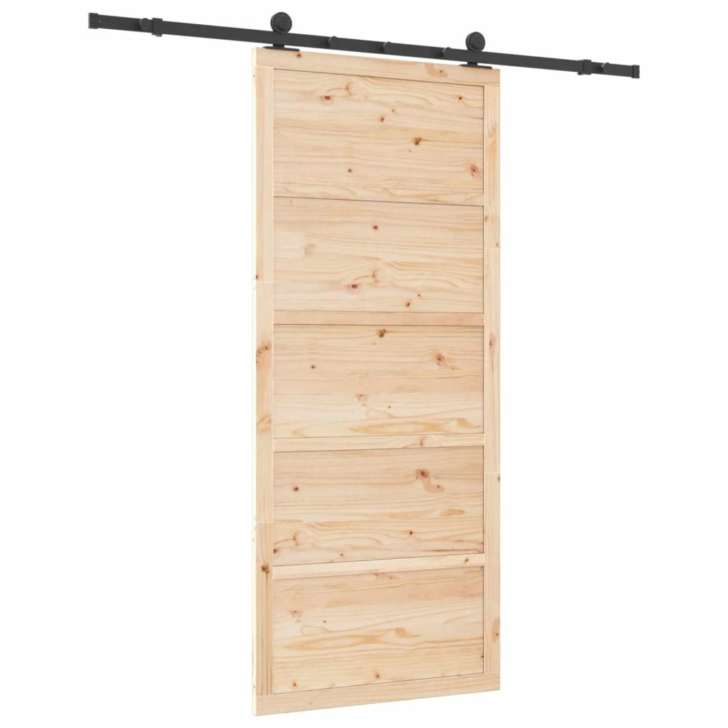 Porta scorrevole Naturale 90 x 208 cm Legno Massello di Pino