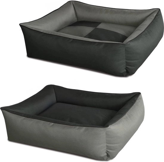 Letto per cani MAX QUATTRO 4in1 - Grande letto quadrato per cani grigio/antracite - Cuscini rimovibili - XXL