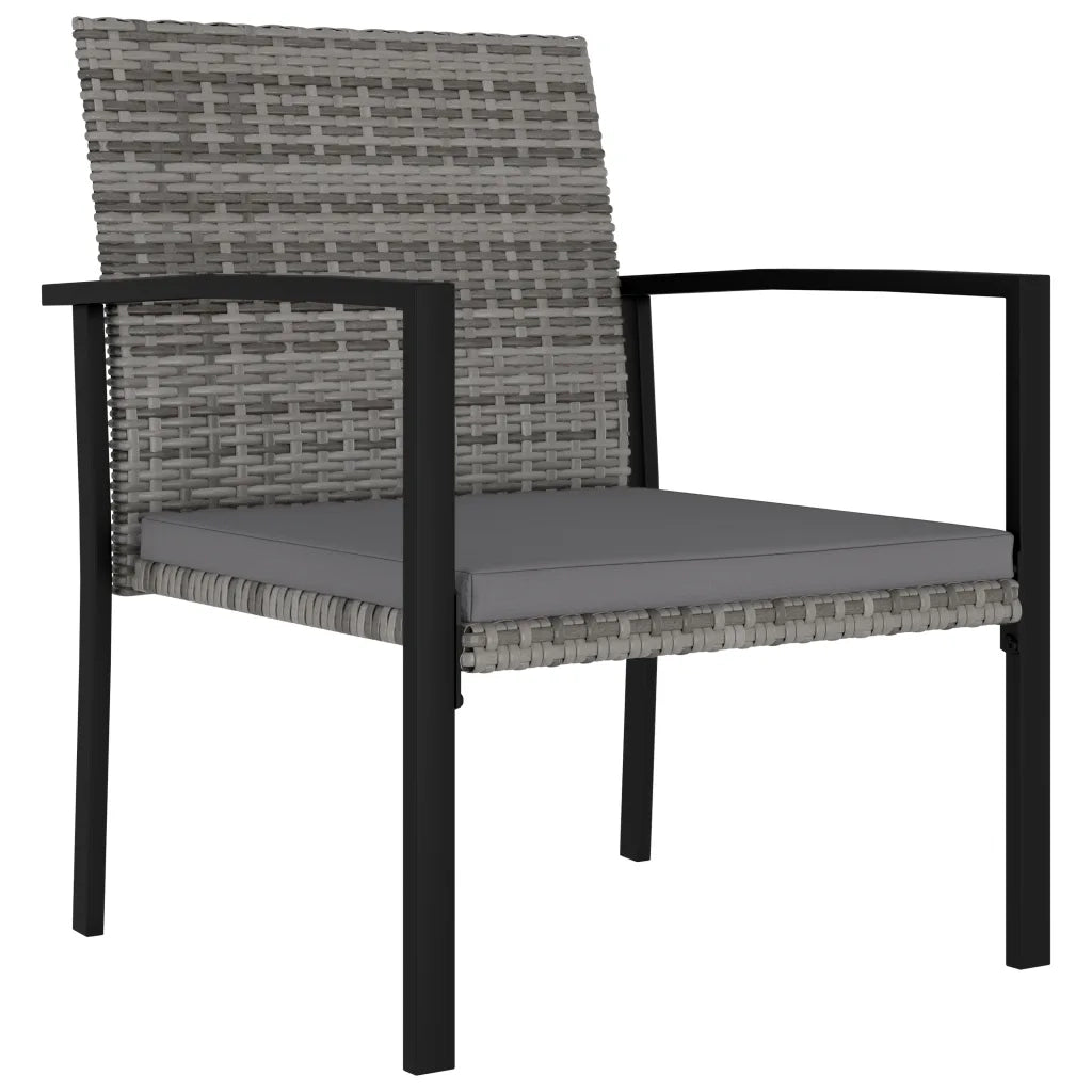 Set da Pranzo da Giardino 5 pz in Polyrattan Grigio 3065712