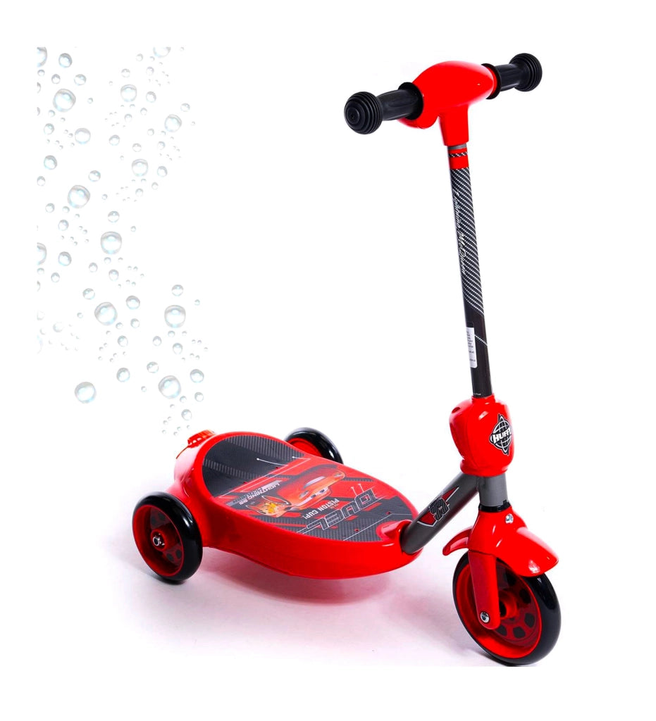 Monopattino Elettrico a Batteria 3 Ruote per Bambini Sparabolle con Licenza Disney Cars
