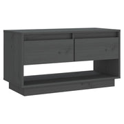 Mobile TV | Armadietto TV | Mobile Porta TV Grigio 74x34x40 cm in Legno Massello di Pino