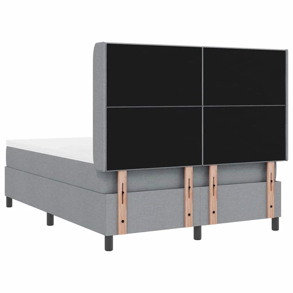 vidaXL Letto a molle con materasso Grigio chiaro 140 x 190 cm Tessuto