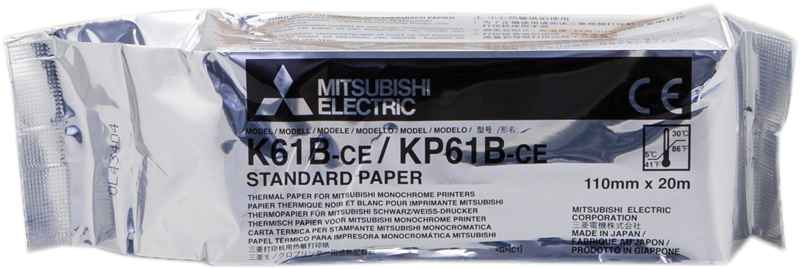 ORIGINAL Mitsubishi Carta Bianco K61B KP61B-CE Carta termica, Bobina, 110mm x 20m