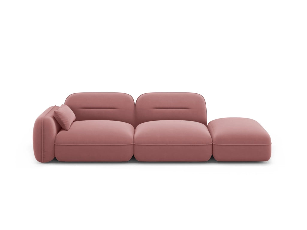 Cosmopolitan Design - Divano modulare destro "Sydney" 3 posti in velluto salmone 