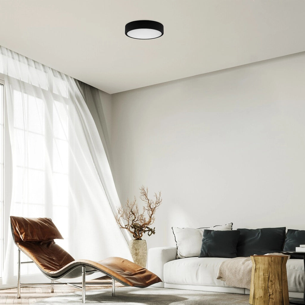 Plafoniera LED Rabalux Lauri Ø21,5 nera 22W CCT variabile