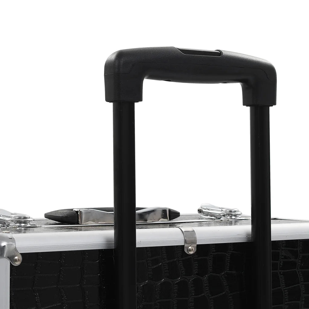 Valigia Trolley per Cosmetici Alluminio Nero Design Coccodrillo CFW6569812