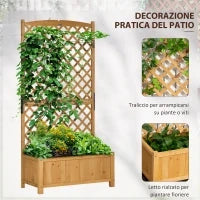 Fioriera da Esterno in Legno d'Abete con Design Verticale Rialzato, 90x45x180 cm, Giallo