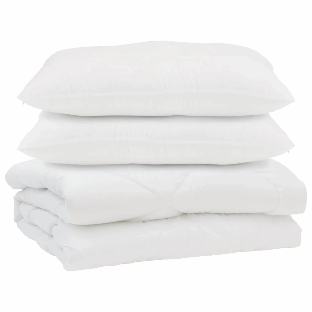 Piumone con cuscino 3 pcs Bianco Microfibra