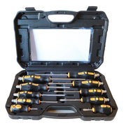 Trade Shop - Set 10 Cacciaviti Cacciavite Croce E Taglio Impatto Punte Magnetiche Cr-v -