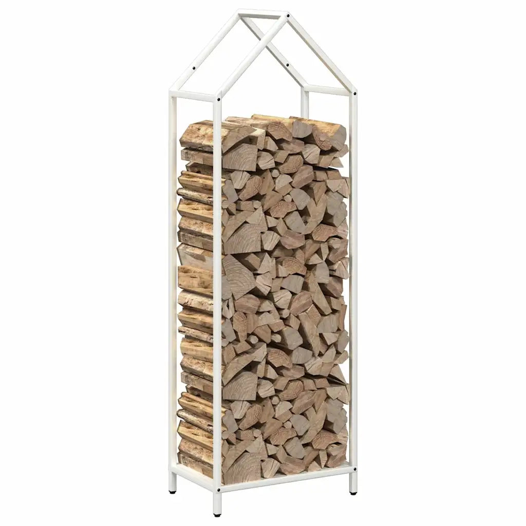 Rastrelliera per Legna da Ardere Bianca 40x25x120 cm 864300