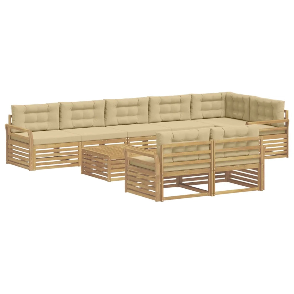 Set di divani da esterno 9 pcs Bianco e Beige 79 x 79 x 37 cm 3390728