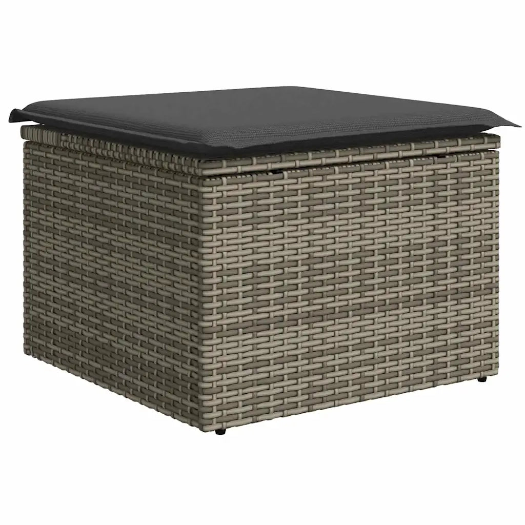 Set Divano da Giardino con cuscino 8 pcs Grigio polyrattan