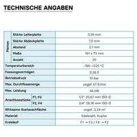 Scambiatore a piastre saldobrasate in acciaio inox, 20 piastre, max 44 kw