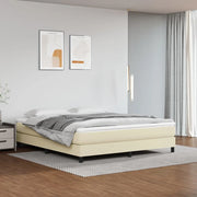 Struttura Letto a Rete a Molle-Giroletto Crema 160x200 cm in Similpelle