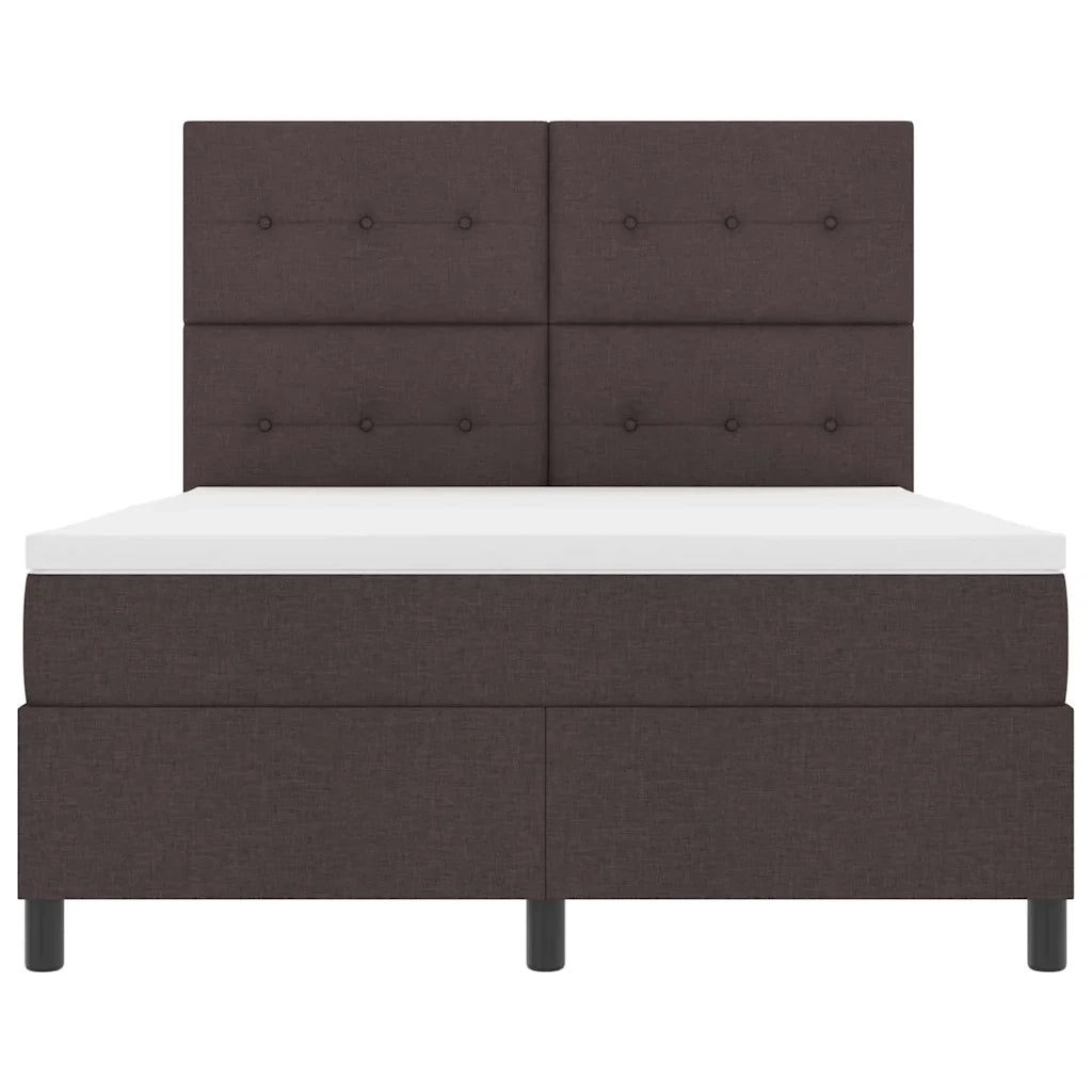 Letto a molle con materasso Marrone scuro 140 x 190 cm Tessuto 3342868