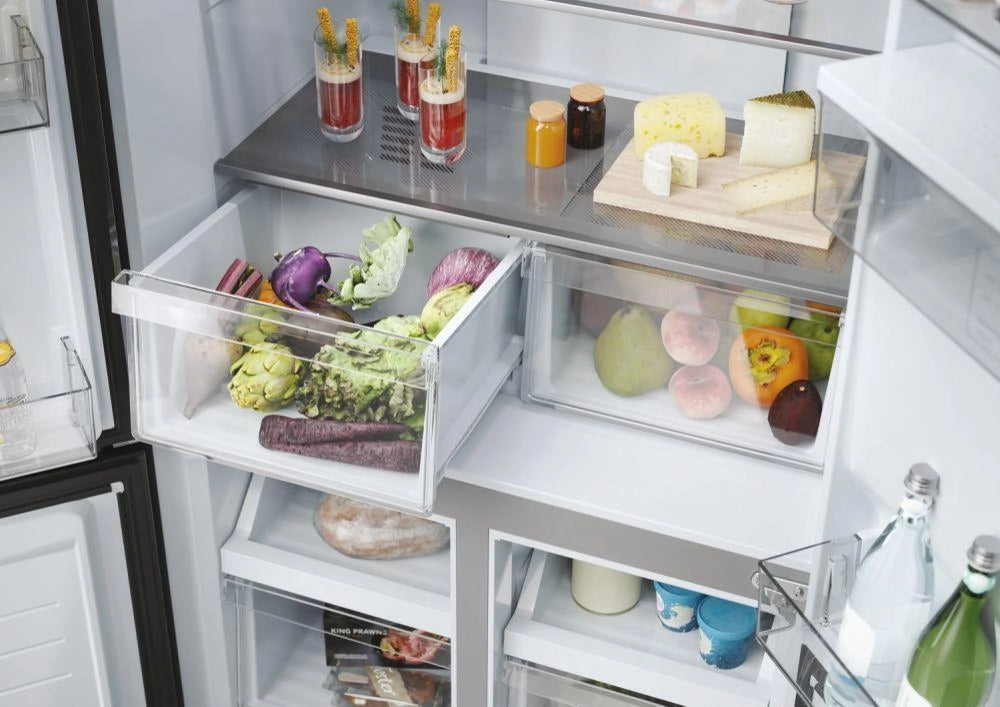 Haier Cube 83 Serie 3 HCR3818EWMM frigorifero side-by-side Libera installazione 463 L E Platino, Acciaio inox
