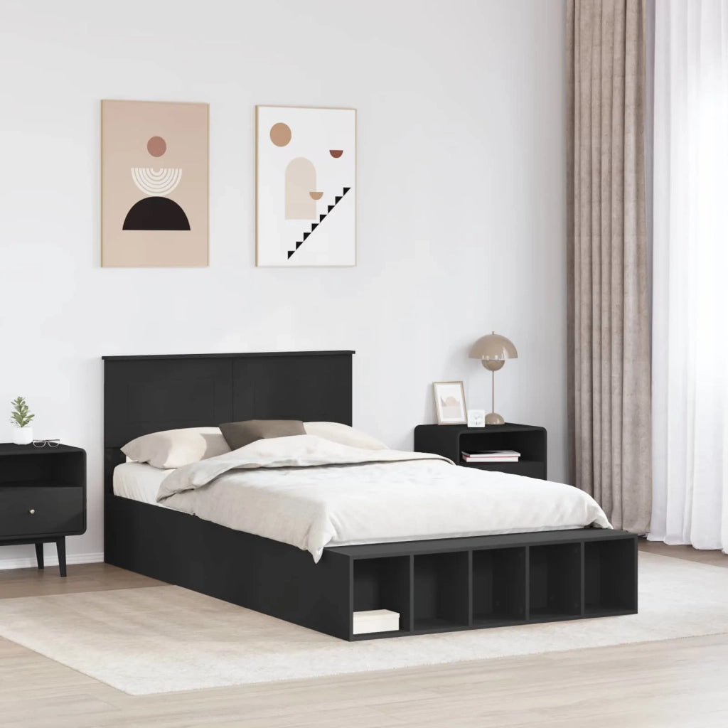 Struttura del letto Nero 135 x 190 cm Legno multistrato
