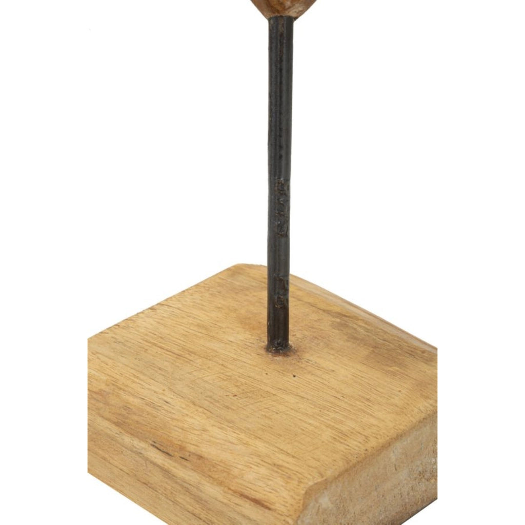 Scultura Cuore 5, Marrone, Legno, 25x12x45 cm