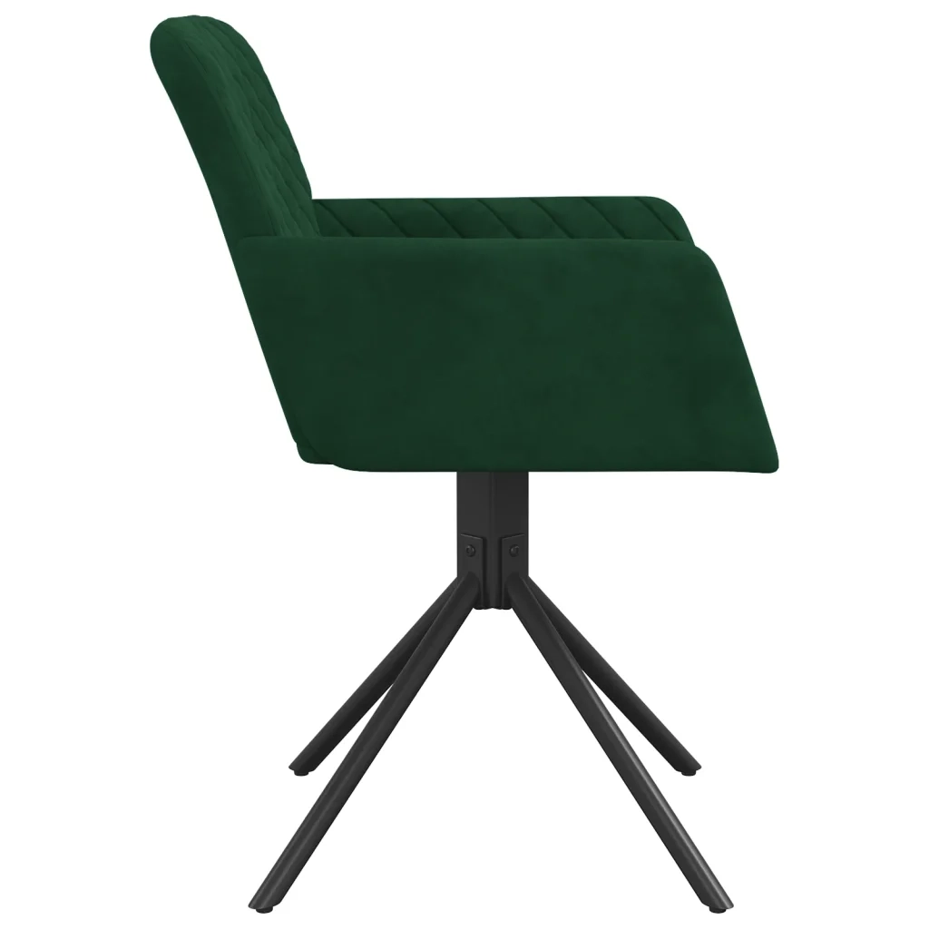 Sedie da Pranzo Girevoli 2 pz | Sedie da cucina Verde Scuro in Velluto