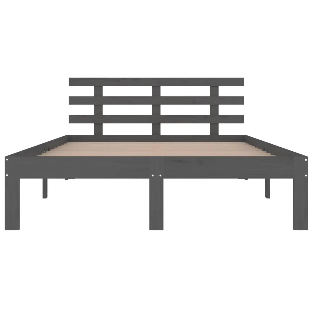 Giroletto Grigio in Legno Massello 150x200 cm 5FT King Size cod mxl 31705