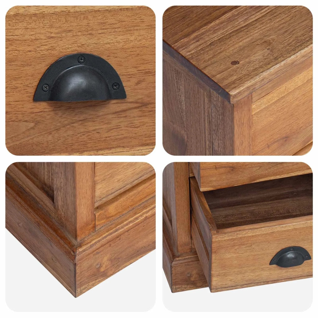 Comodino Naturale 40 x 30 x 50 cm Legno di teak solido
