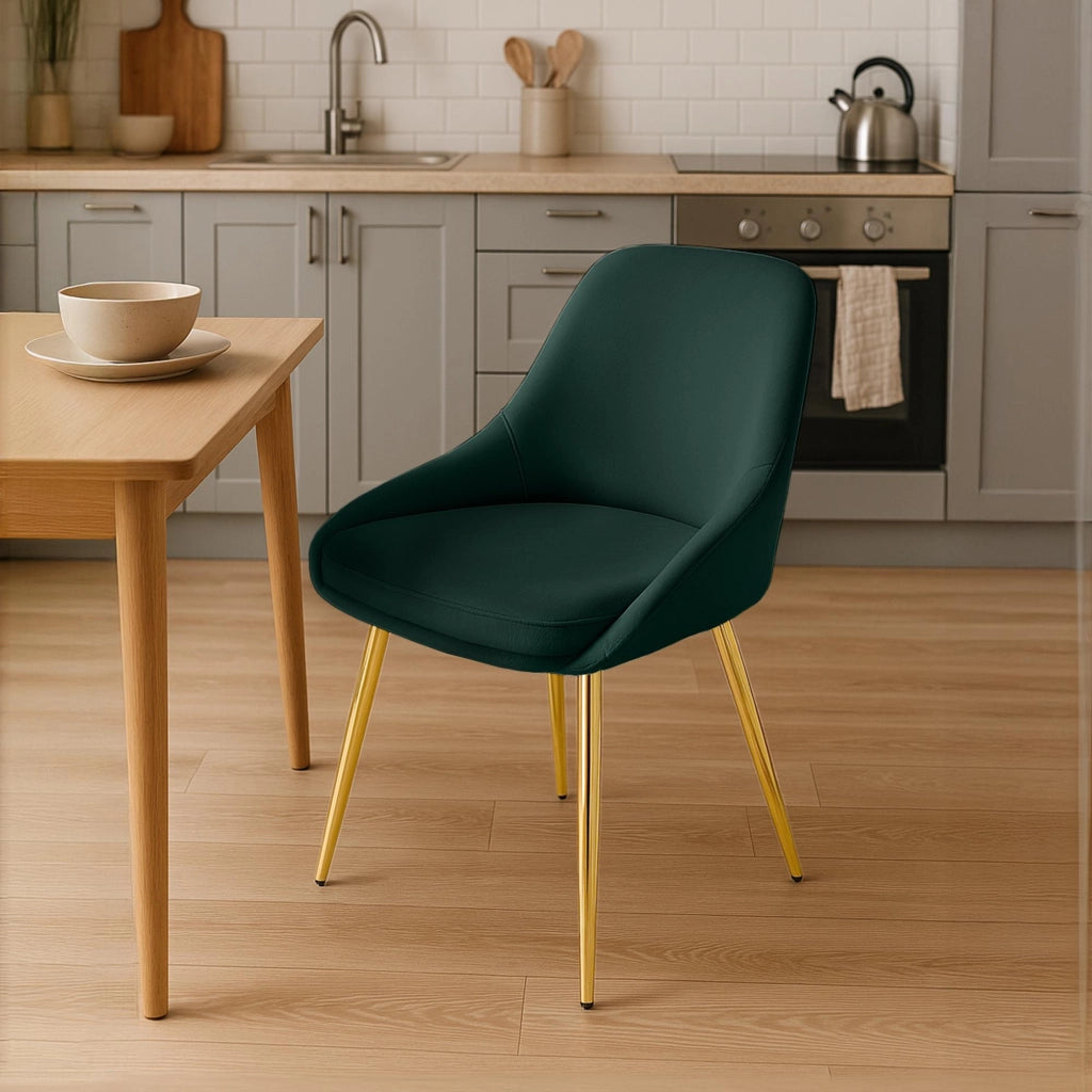 Set di 2 sedie da pranzo Elmira velluto oro 4