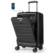 Valigia da cabina 37 x 25,5 x 56 cm con porta USB espandibile pratica design moderno nera 20_0010486