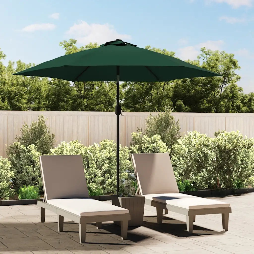 Ombrellone a Sbalzo da Giardino con LED-Ombrello da giardino 3 m Verde
