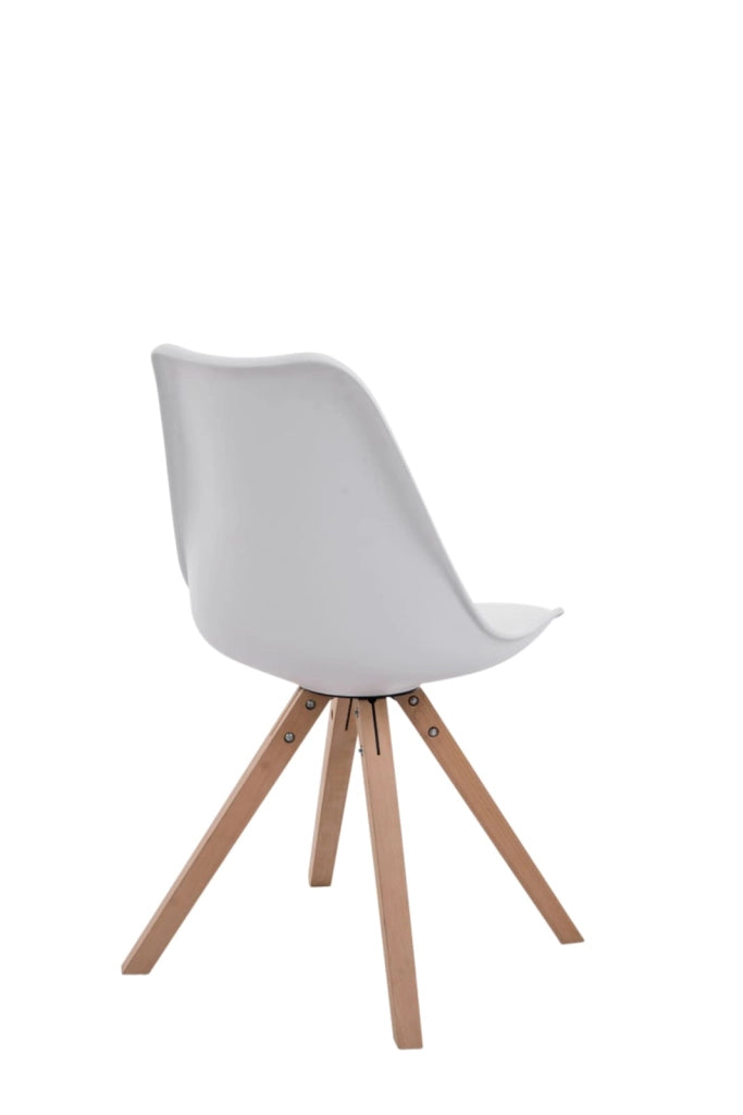 Set di 4 sedie Toulouse in similpelle Square bianco,natura