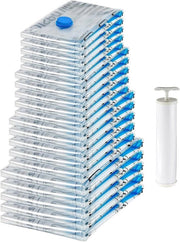 Sacchi di stoccaggio trasparenti con chiusura a cordino e pompa manuale - 20 pezzi - 4 confezioni - trasparenti - contenitori di stoccaggio per abbigliamento
