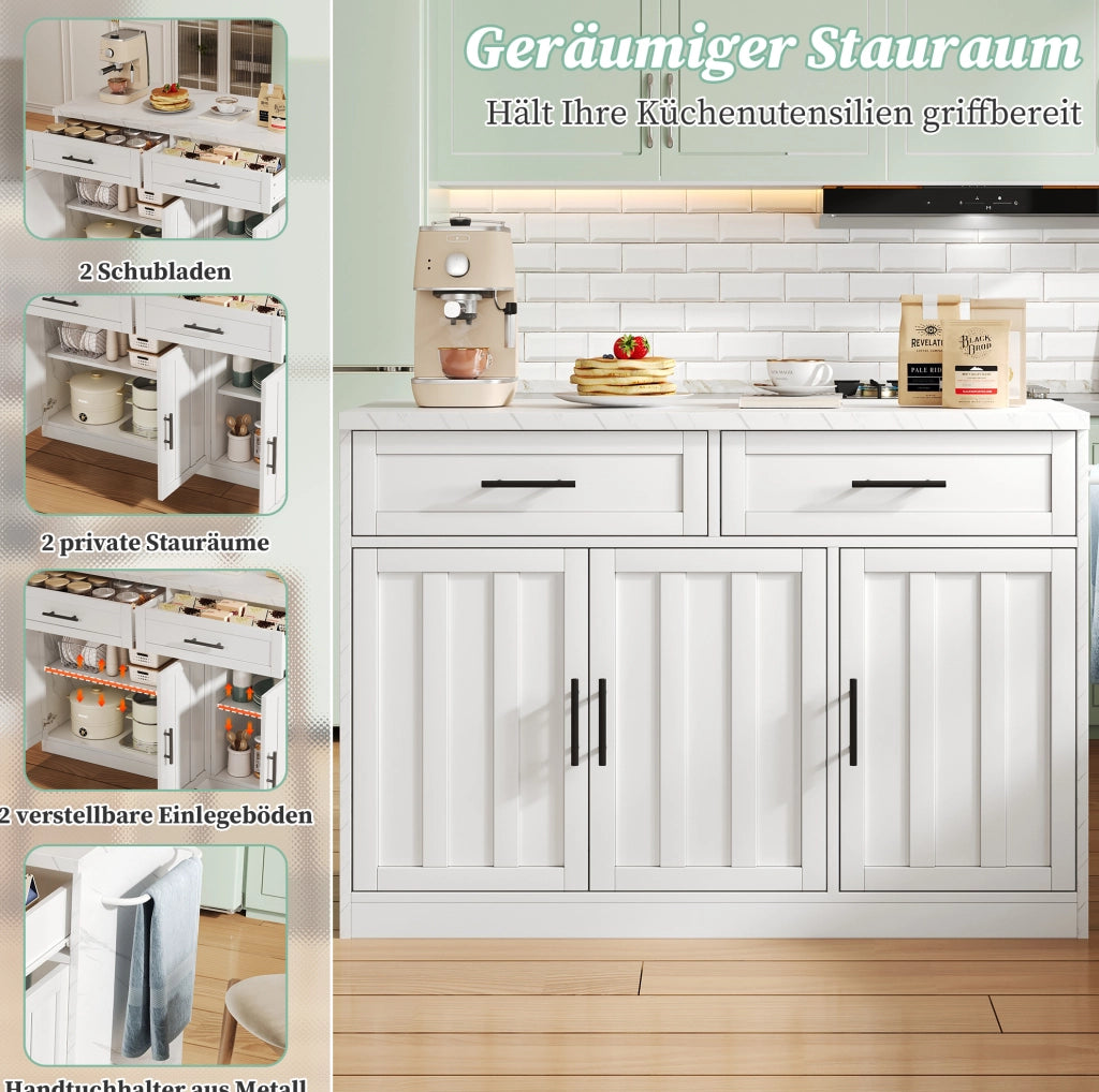 Isola da cucina 120x60x91 cm con prese USB e bancone bar