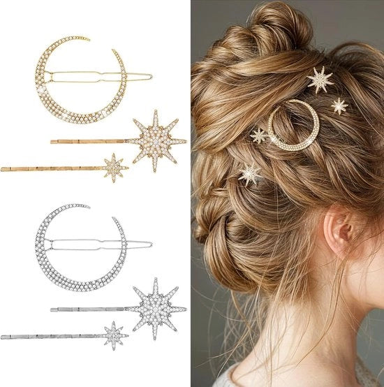 Set di 6 Clip per Capelli in Metallo con Pailletti - Accessori per Capelli per Matrimoni e Sposali