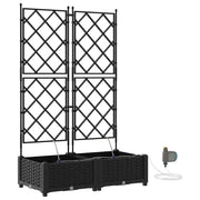 2 pz Fioriere | Cassetta per fiori | Vaso da giardino Nero 80 x 40 x 126 cm Plastica