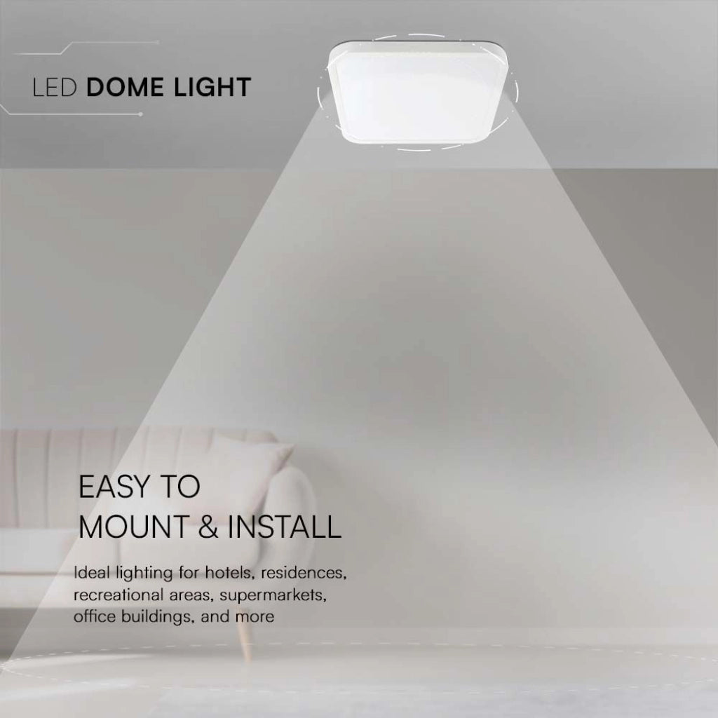 Plafoniera LED Quadrata 18W Cornice Bianco 4000K IP44