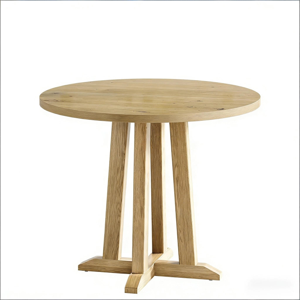 TAVOLO da pranzo rotondo 80 cm in legno marrone
