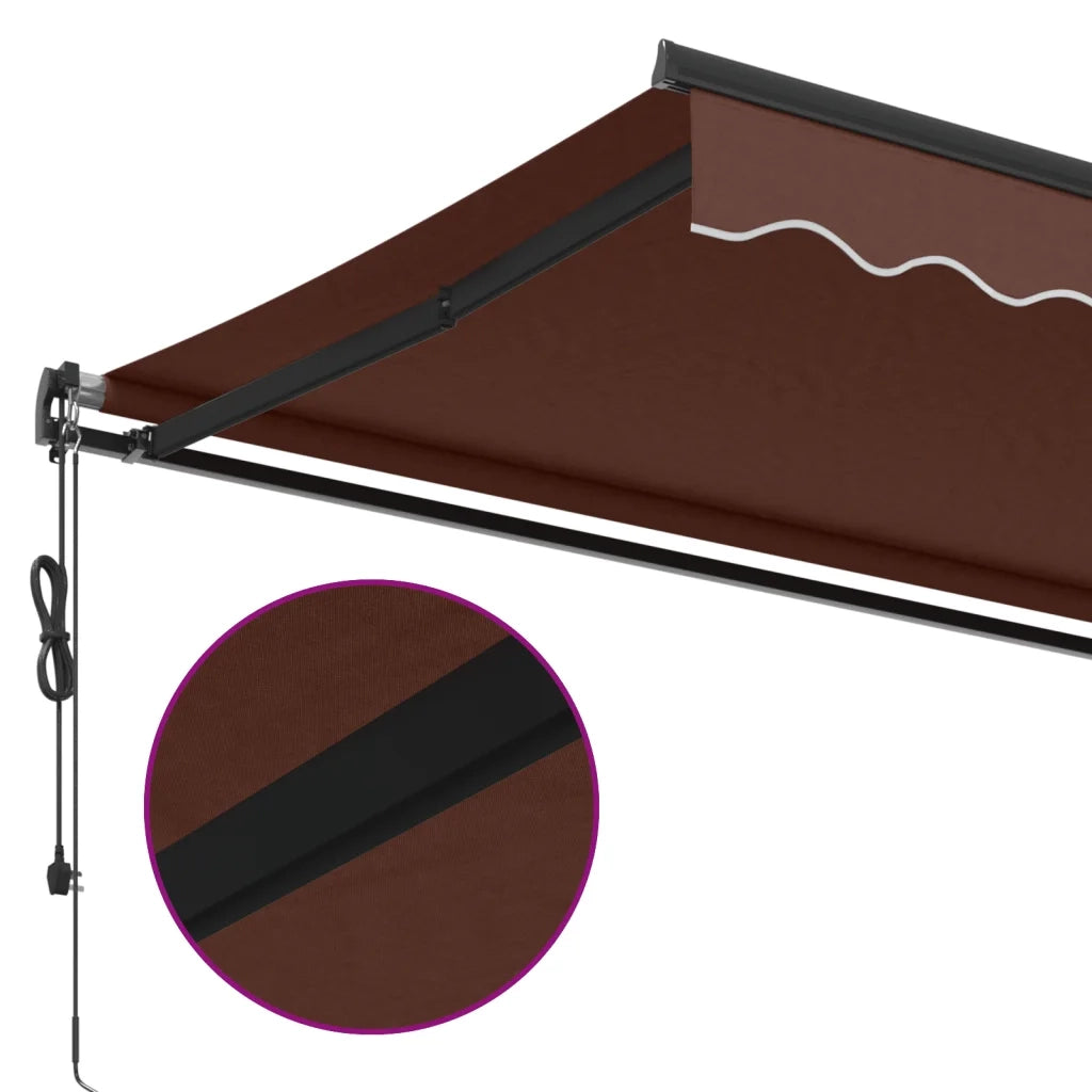 vidaXL Tenda da Sole Retrattile Automatica Marrone 350x250 cm