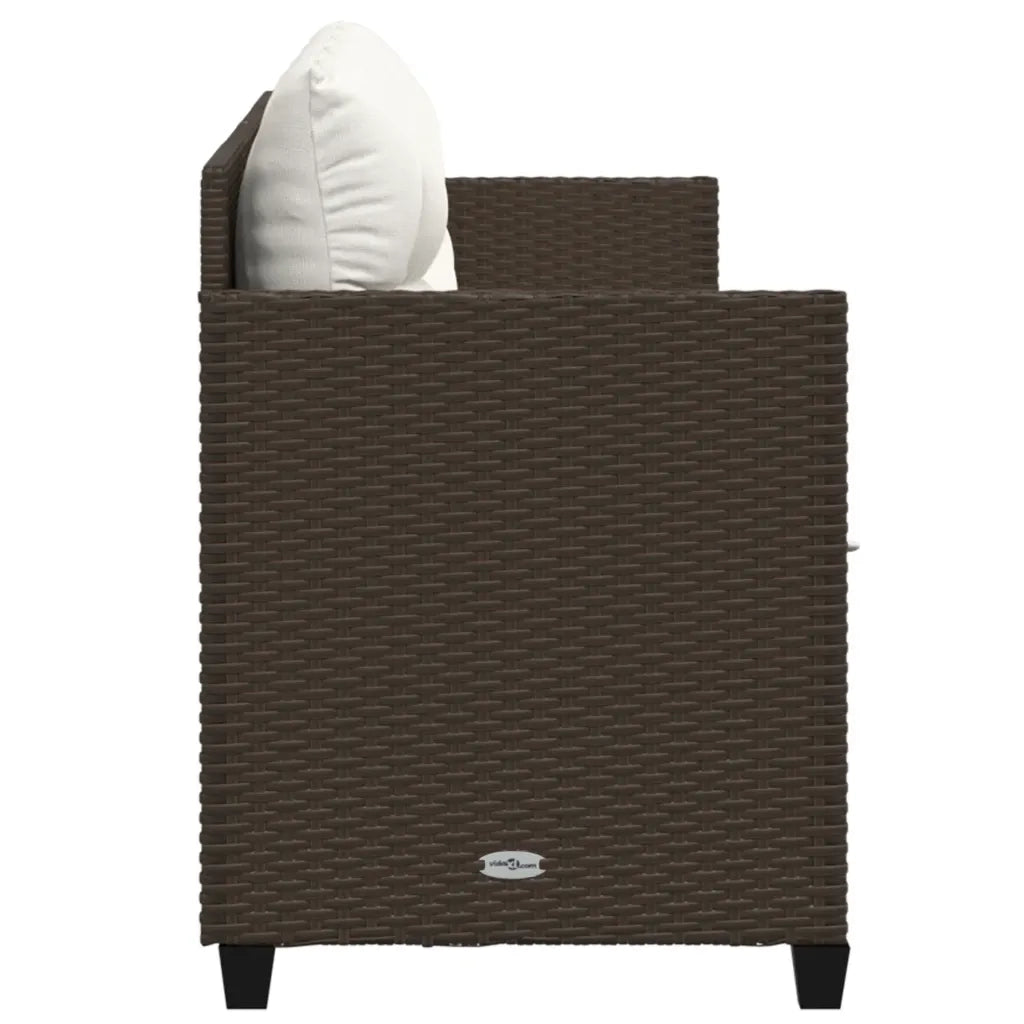 Lettino Prendisole con Cuscini MarroneÂ in Polyrattan