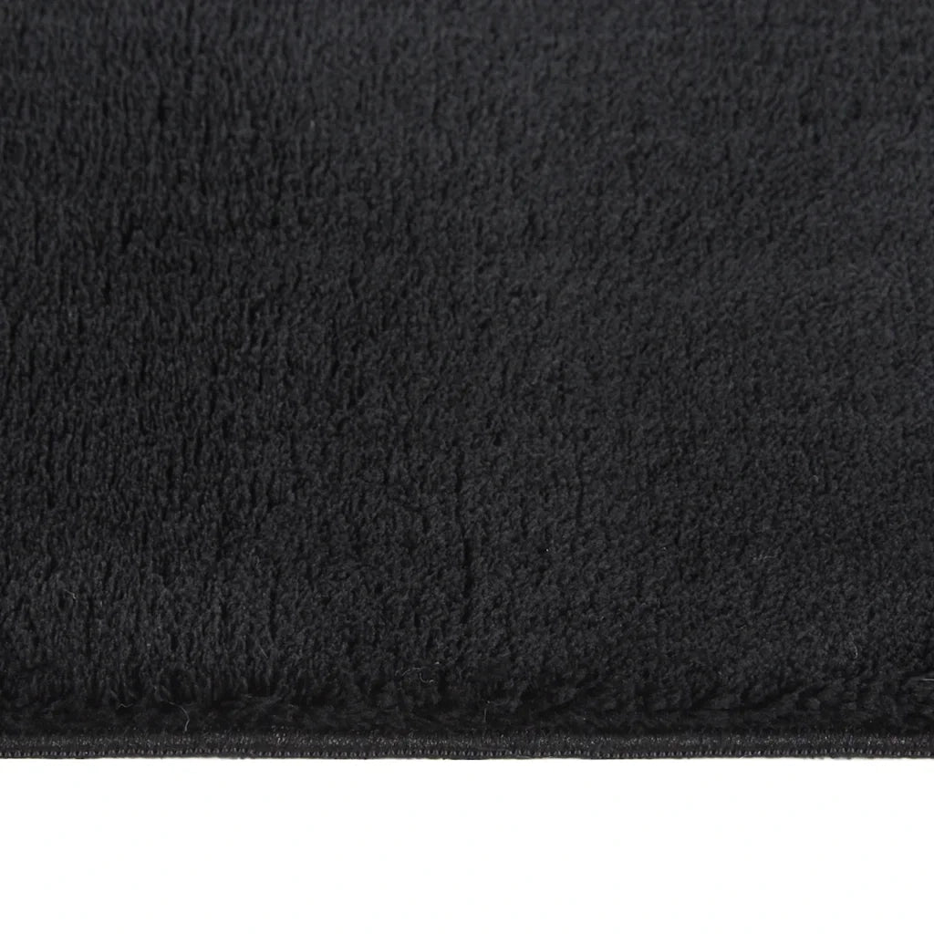 Tappeto Lavabile Soffice Pelo Corto 160x230 cm Antiscivolo Nero