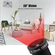 Obiettivo per telecamere IP 6mm con campo visivo 58° risoluzione 1080P obiettivo per telecamere di sicurezza con visione notturna IR nero.