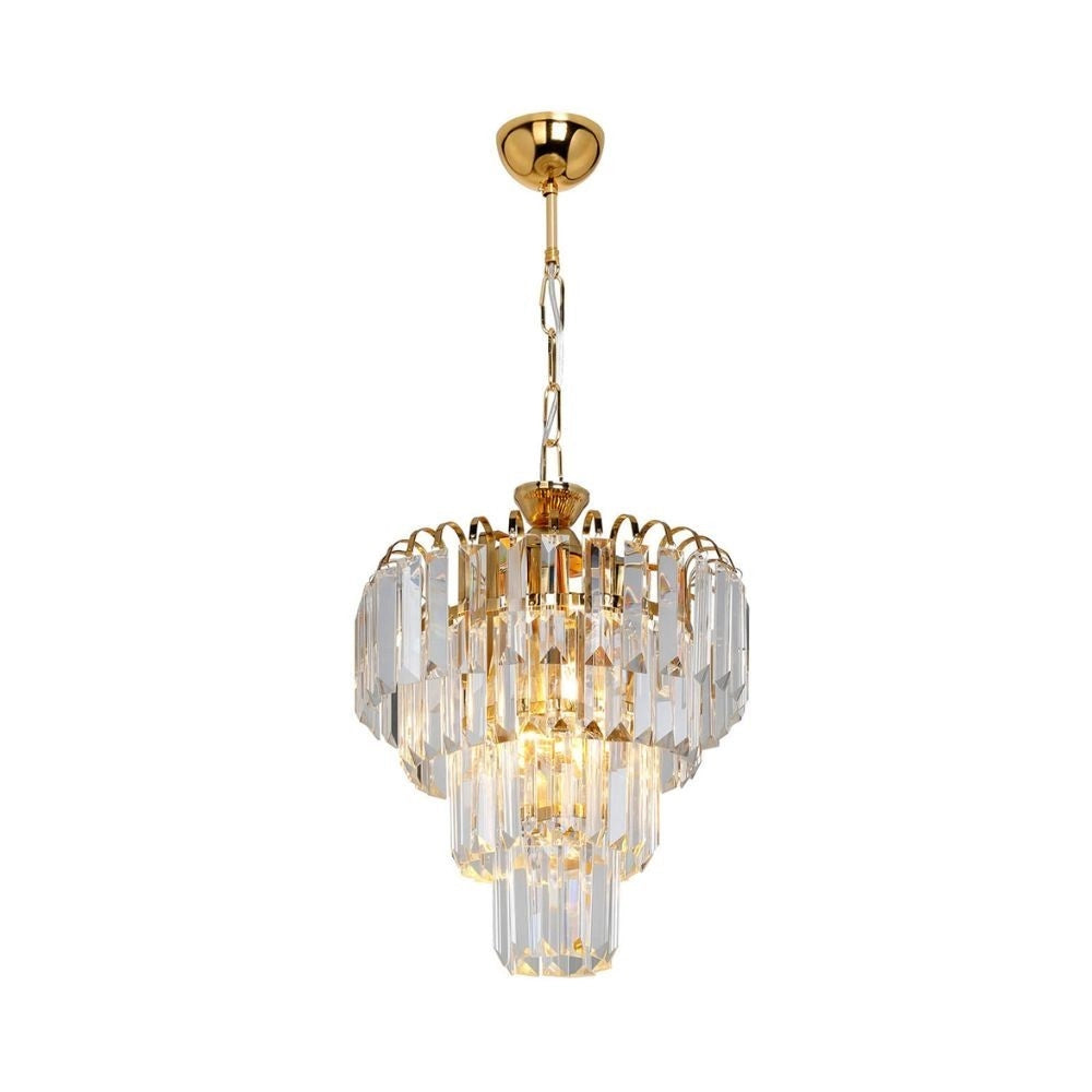 Lampada a sospensione a 3 luci Miranda MDL3831 vetro e oro