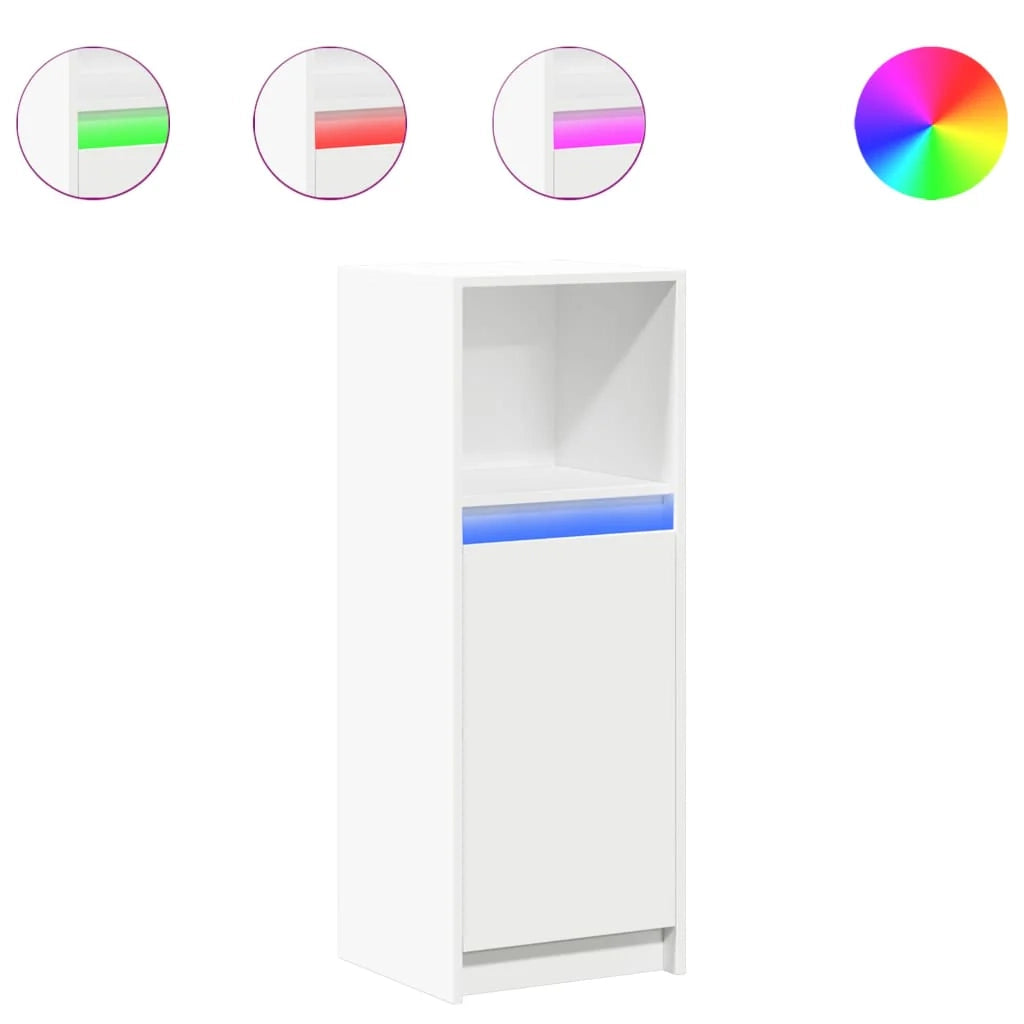 Buffet credenza cassettiera mobiletto mobile contenitore organizer per cucina soggiorno salotto con illuminazione a LED 38 x 34 x 100 cm legno ingegnerizzato bianco 02_0029770
