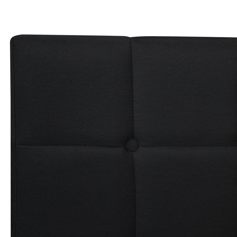 Letto Tessuto Nero Imbottito 160 x 200 cm Struttura Con Testiera Trapuntata E Materasso