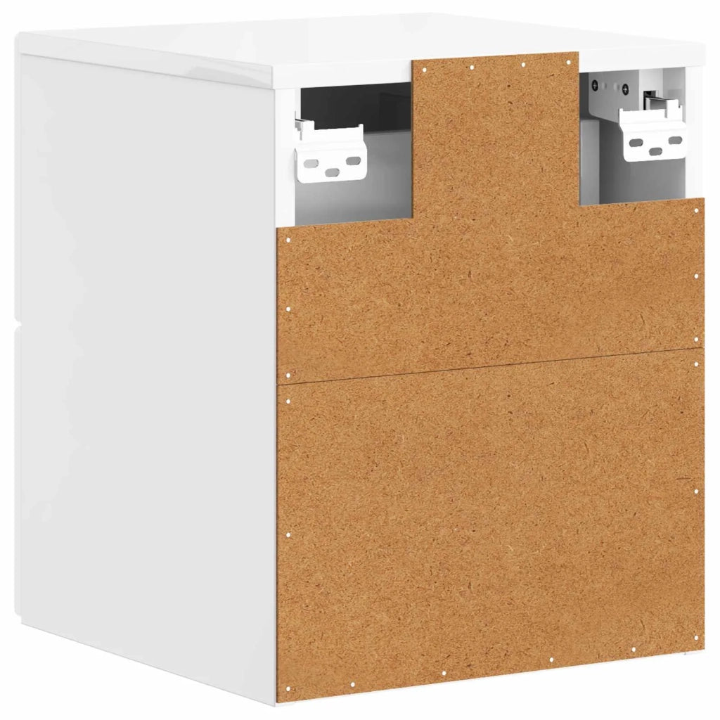 Mobiletto da notte a muro Bianco Lucido 33 x 34,5 x 40 cm 898473