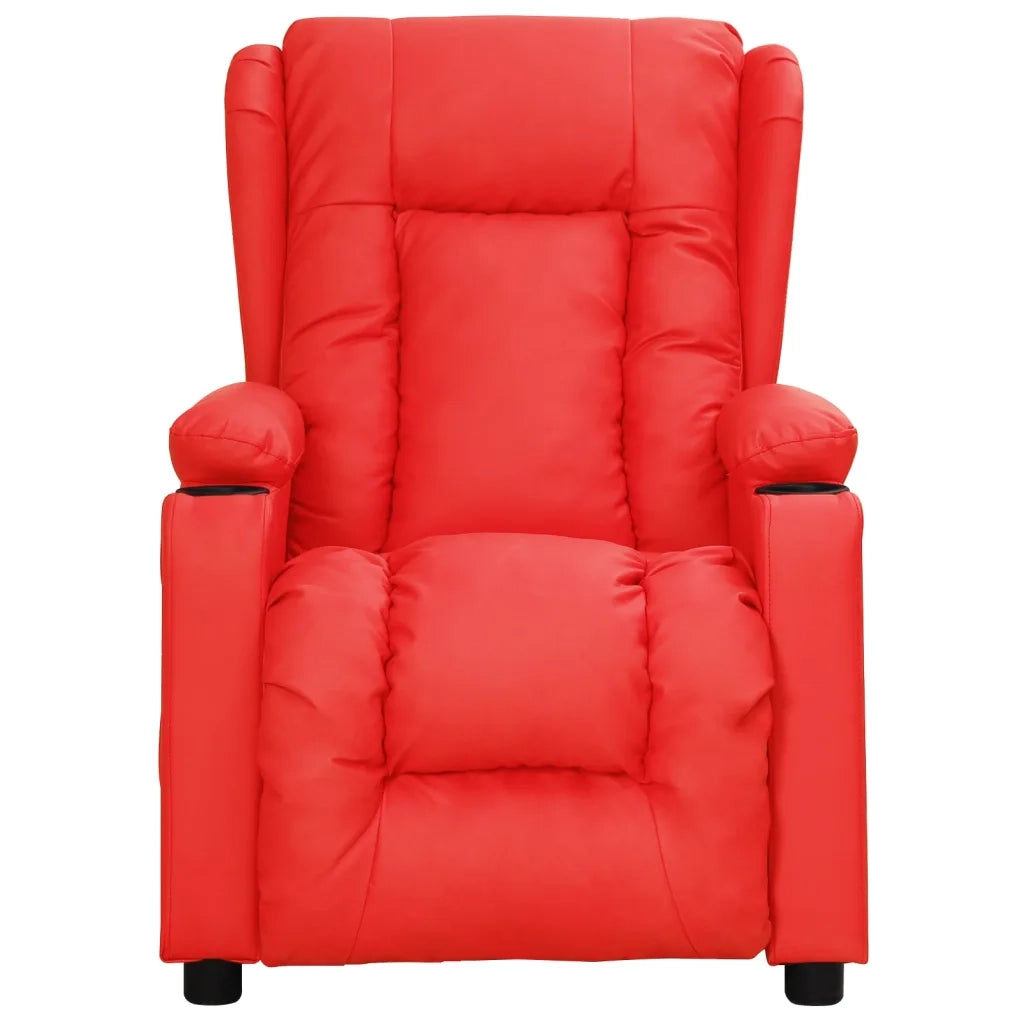 vidaXL Poltrona Reclinabile Rossa in Similpelle