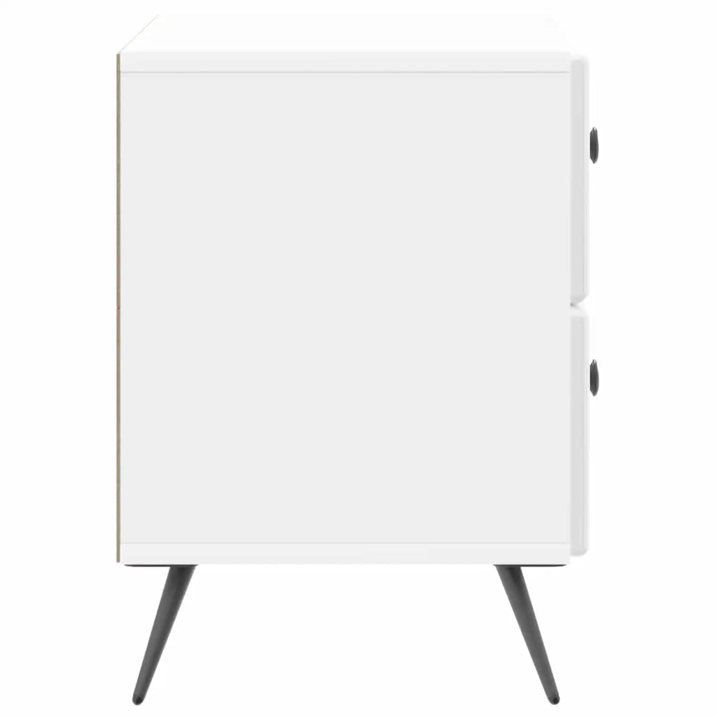 Armadio da Notte con cassetto Bianco Lucido 62 x 34,5 x 47,5 cm 895469