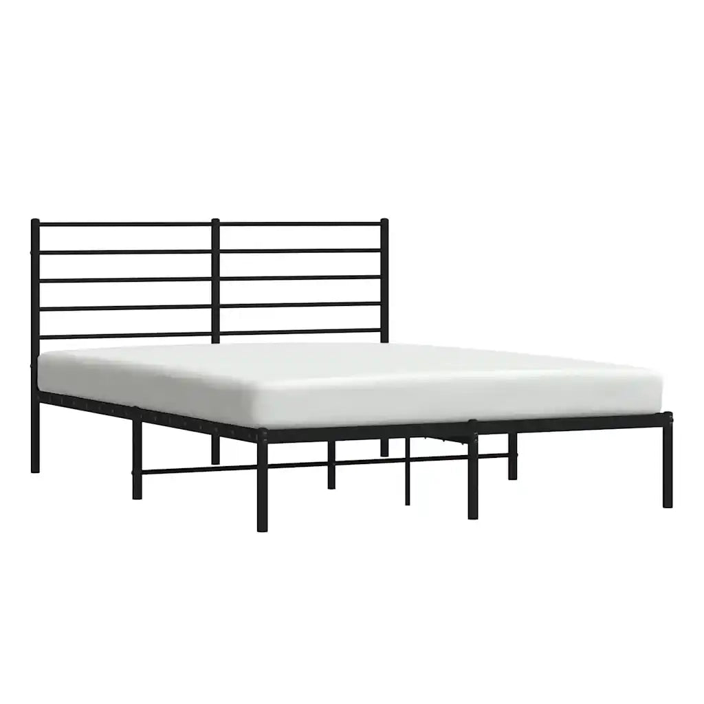 Giroletto con Testiera in Metallo Nero 140x190 cm 352319